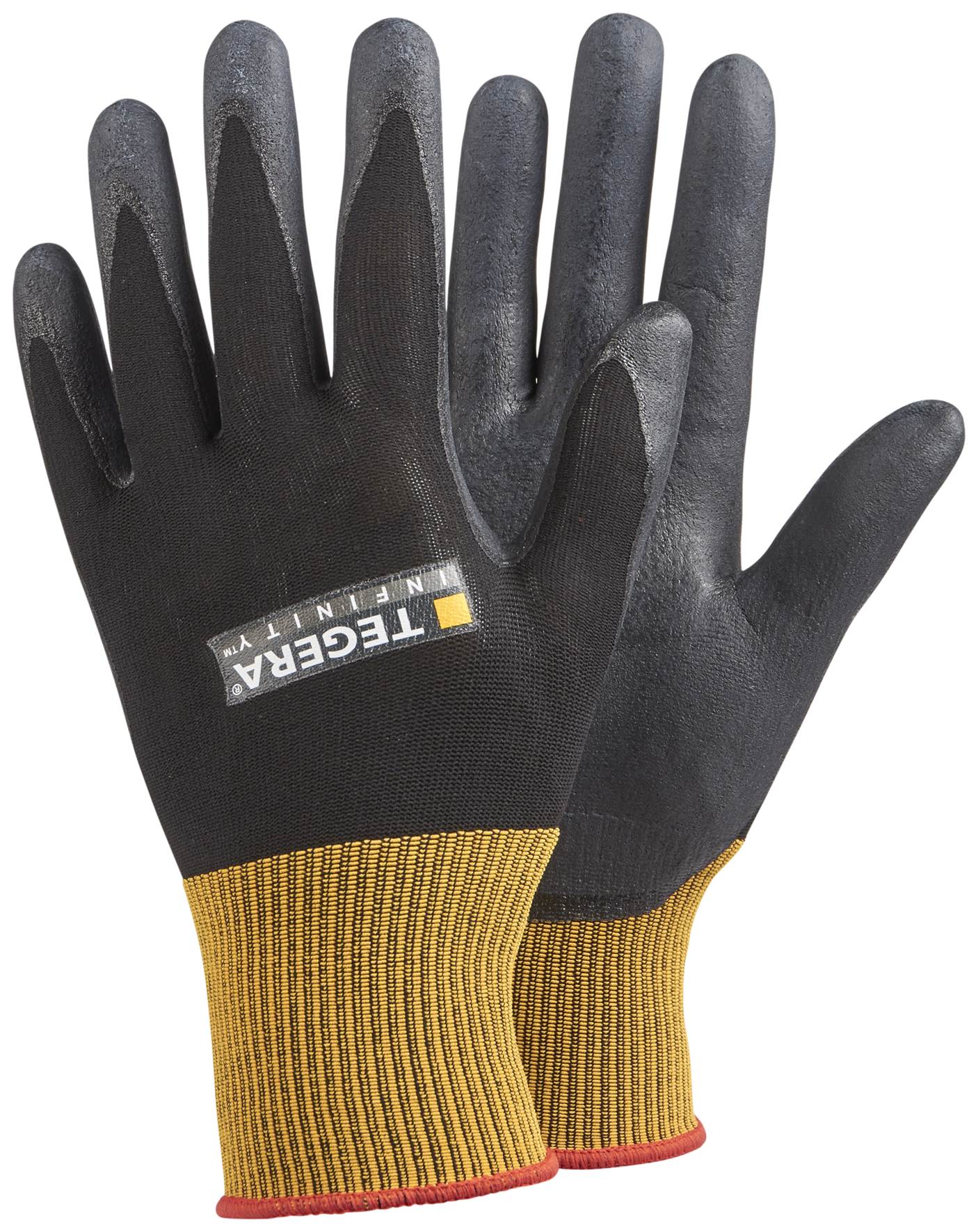 Guanti Da Lavoro Tegera 60716 In Nitrile Nero, Taglia 11 - Antiscivolo E Resistenti